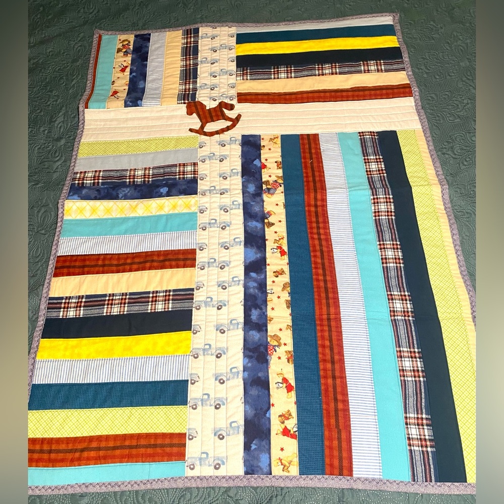 Colorful Striped Baby Quilt